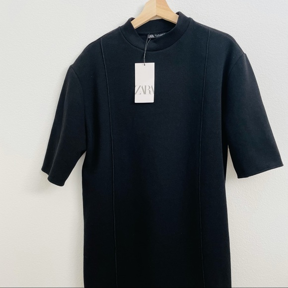 ZARA Textured Weave Dress Black - Picture 10 of 10